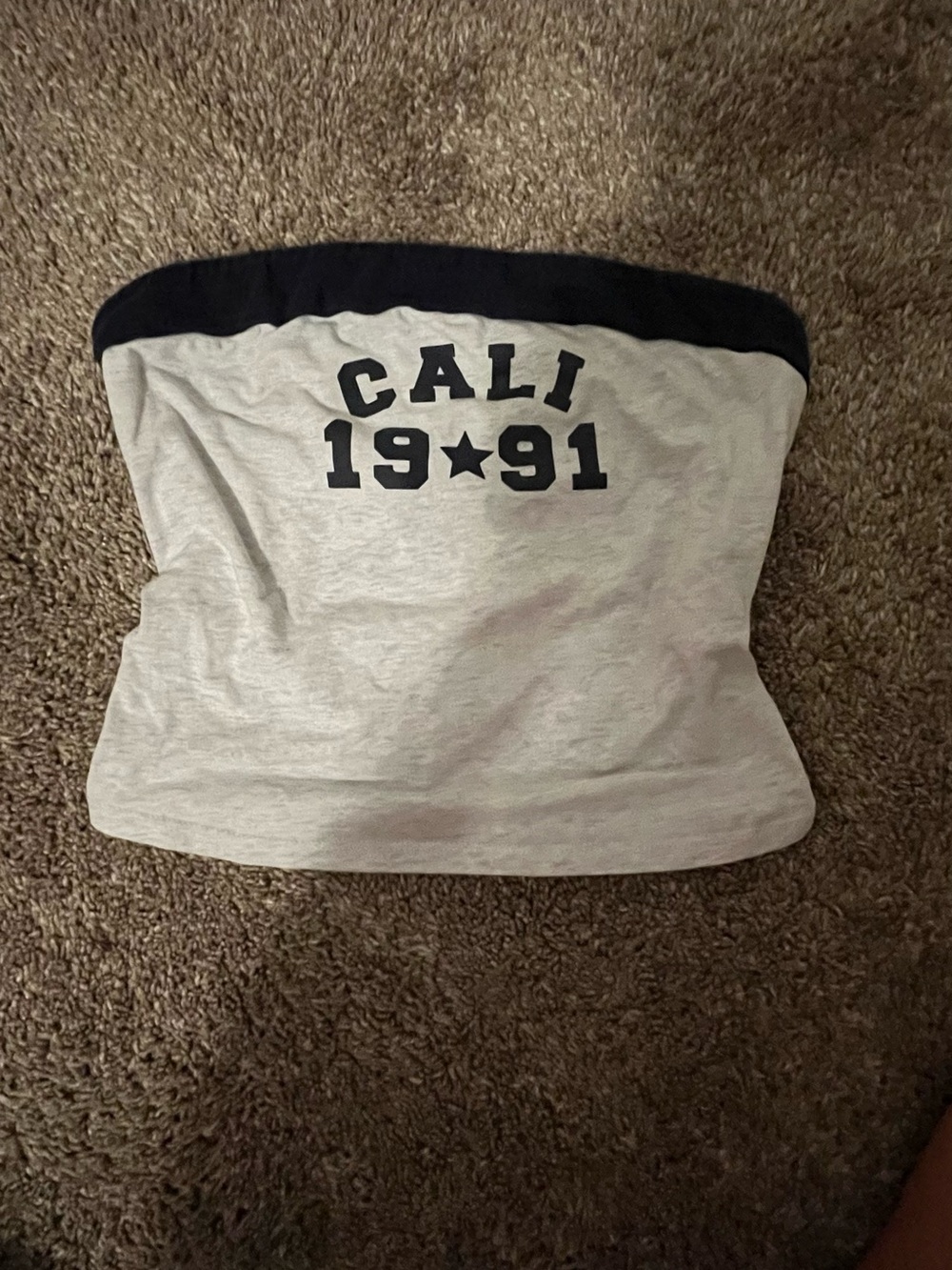 Light Gray and Navy Tube Top